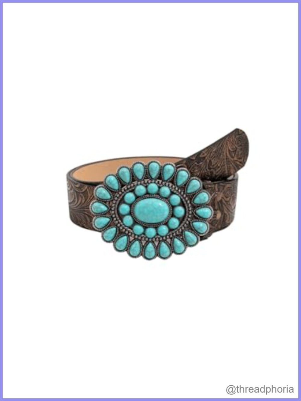 Faux Leather Western Cowgirl Belt Antique Buckle Wide Waist
